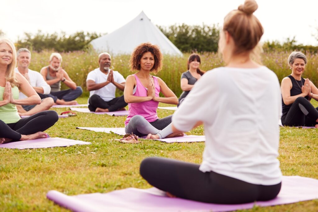 outdoor yoga business retreat